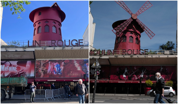 Moulin Rouge: Κατέρρευσαν τα φτερά του μύλου του εμβληματικού καμπαρέ στο Παρίσι (Βίντεο)